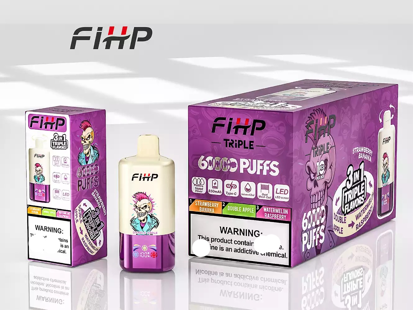 FIHP 60000 Züge 3in1 Triple Einweg Vape LED Display Großhandel günstig kaufen – Bild 11
