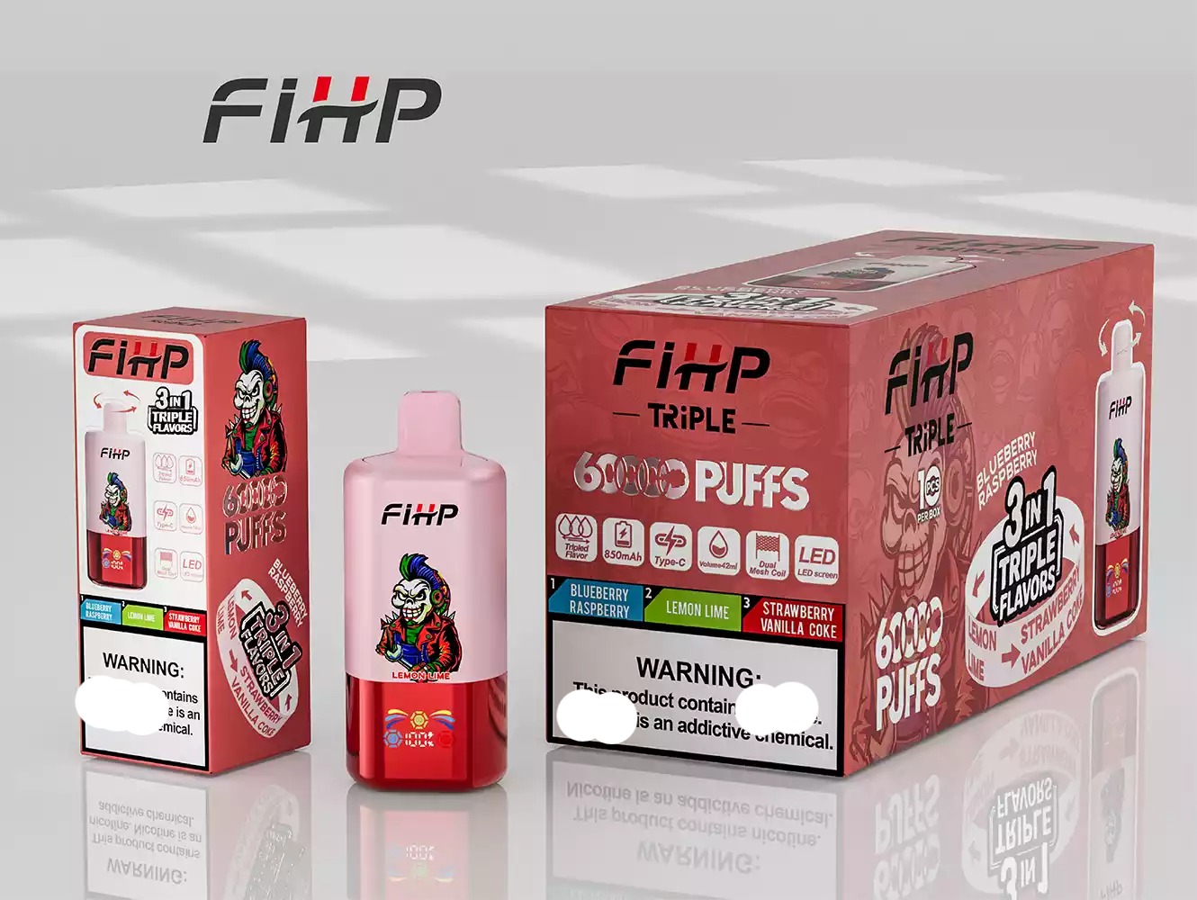 FIHP 60000 Züge 3in1 Triple Einweg Vape LED Display Großhandel günstig kaufen – Bild 6
