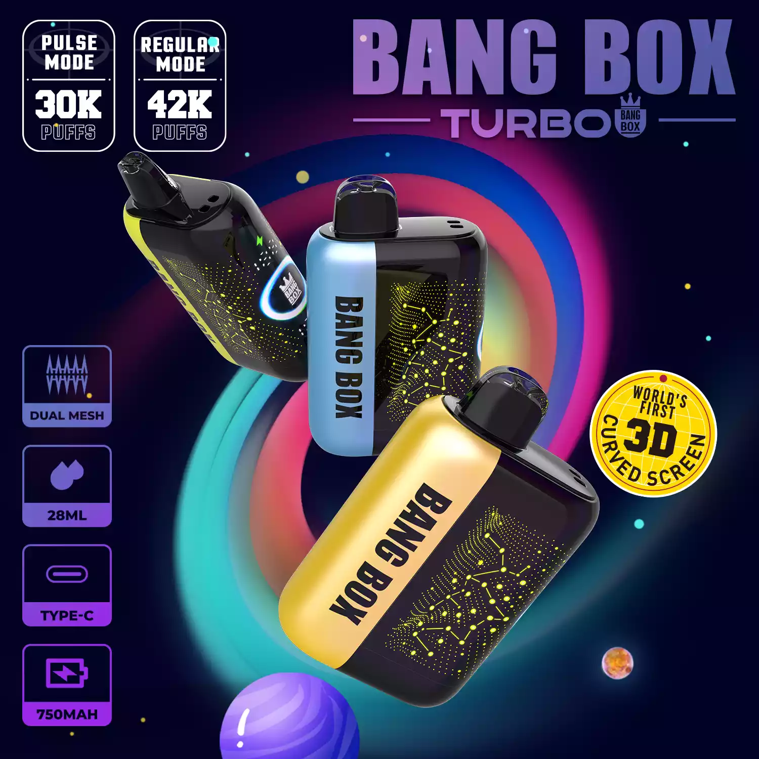 BANG BOX TURBO 42000 Züge 3D Display Einweg Vape Großhandel kaufen