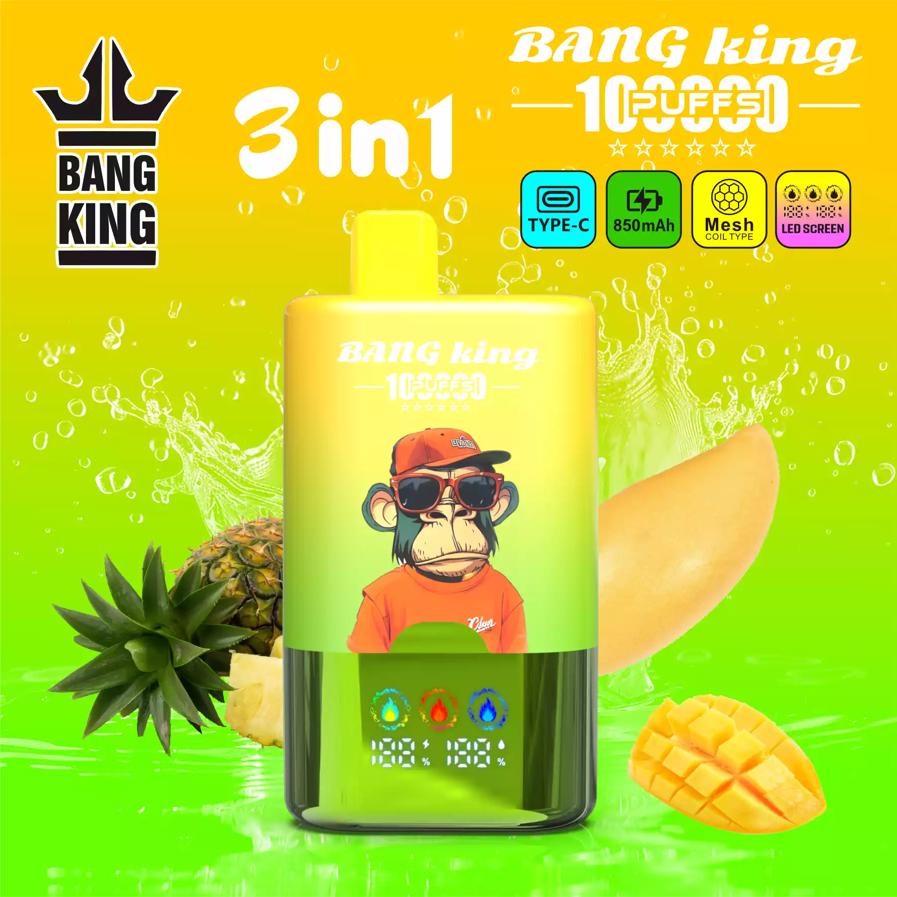 BANG KING 100K Einweg Vape 100000 Züge 3 in 1 Triple Taste Großhandel günstig kaufen