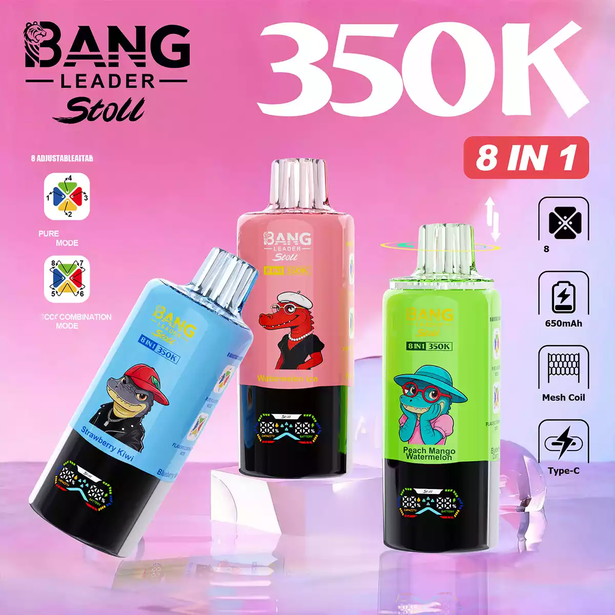 BANG LEADER Stoll 350K 8in1 Einweg Vape Großhandel 350000 Züge Multi Geschmack günstig kaufen