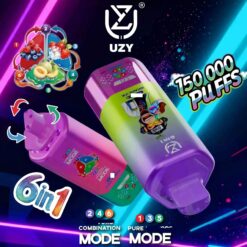 UZY 6 in 1 150000 Züge Einweg Vape Großhandel Quad Mesh Coil Smart Screen günstig kaufen