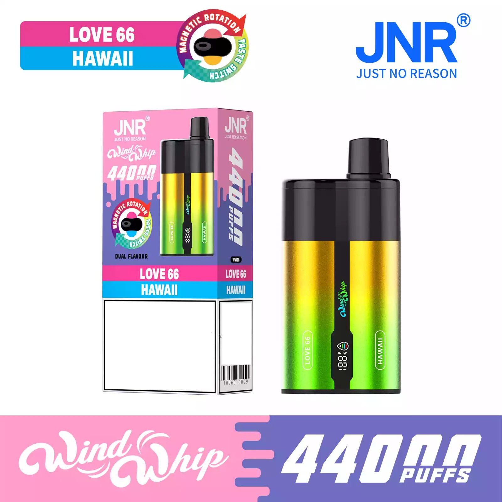 JNR Wind Whip 44000 Züge Seitenansicht des 2in1-Geräts