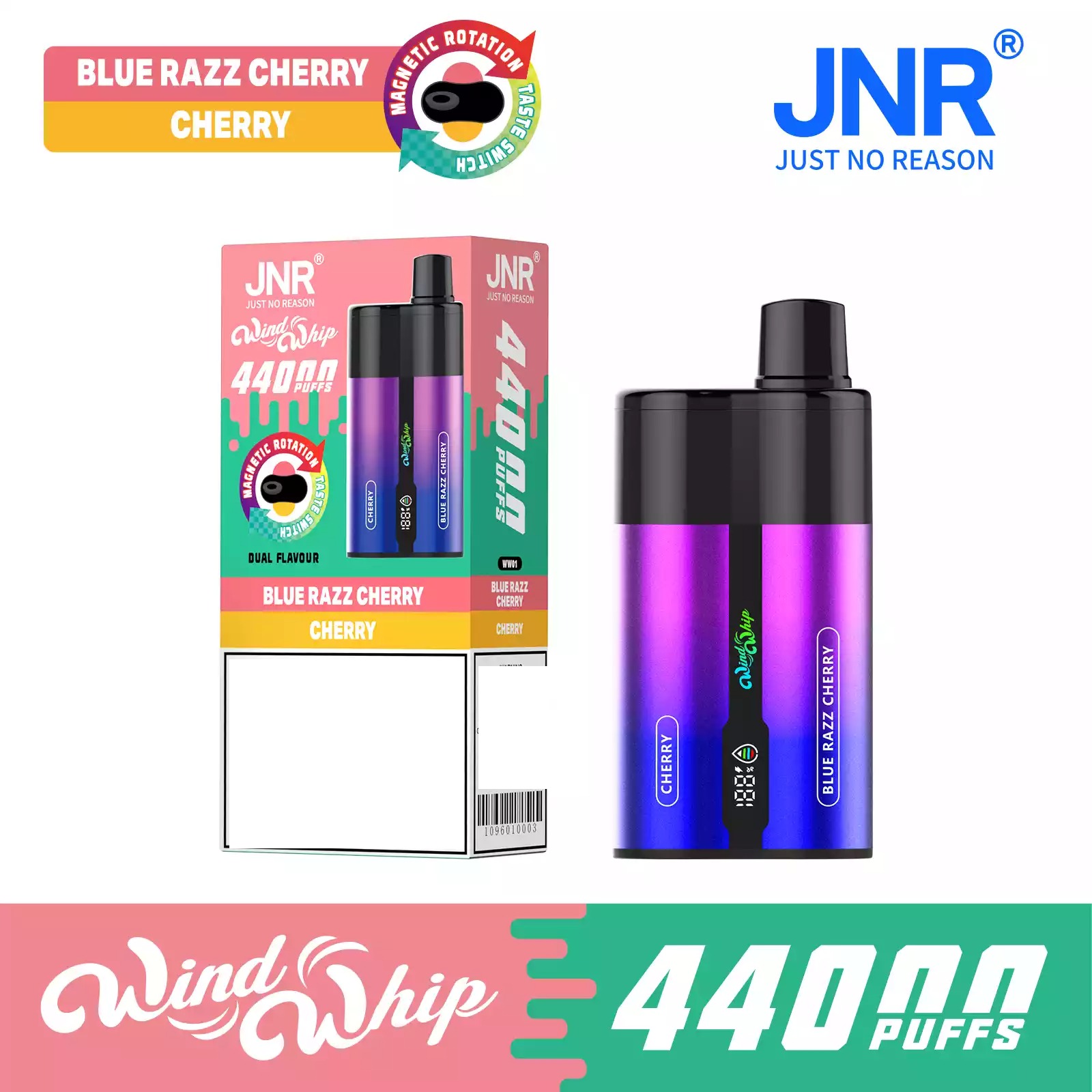 JNR Wind Whip 44000 Puffs Einweg Vape — Mesh Coil Smart Screen
