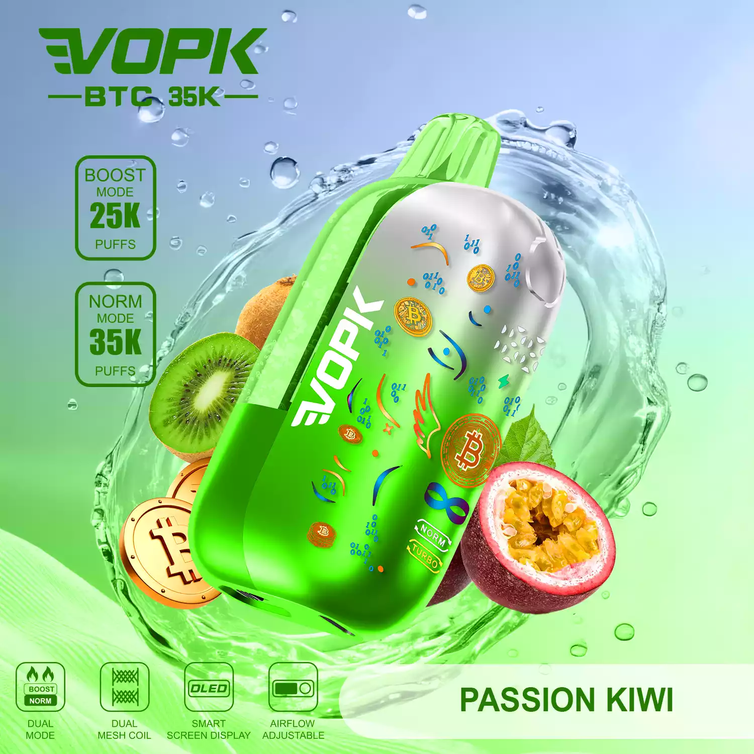 VOPK BTC 35000 Züge Einweg Vape Großhandel Mesh Coil Airflow einstellbar günstig kaufen – Bild 4