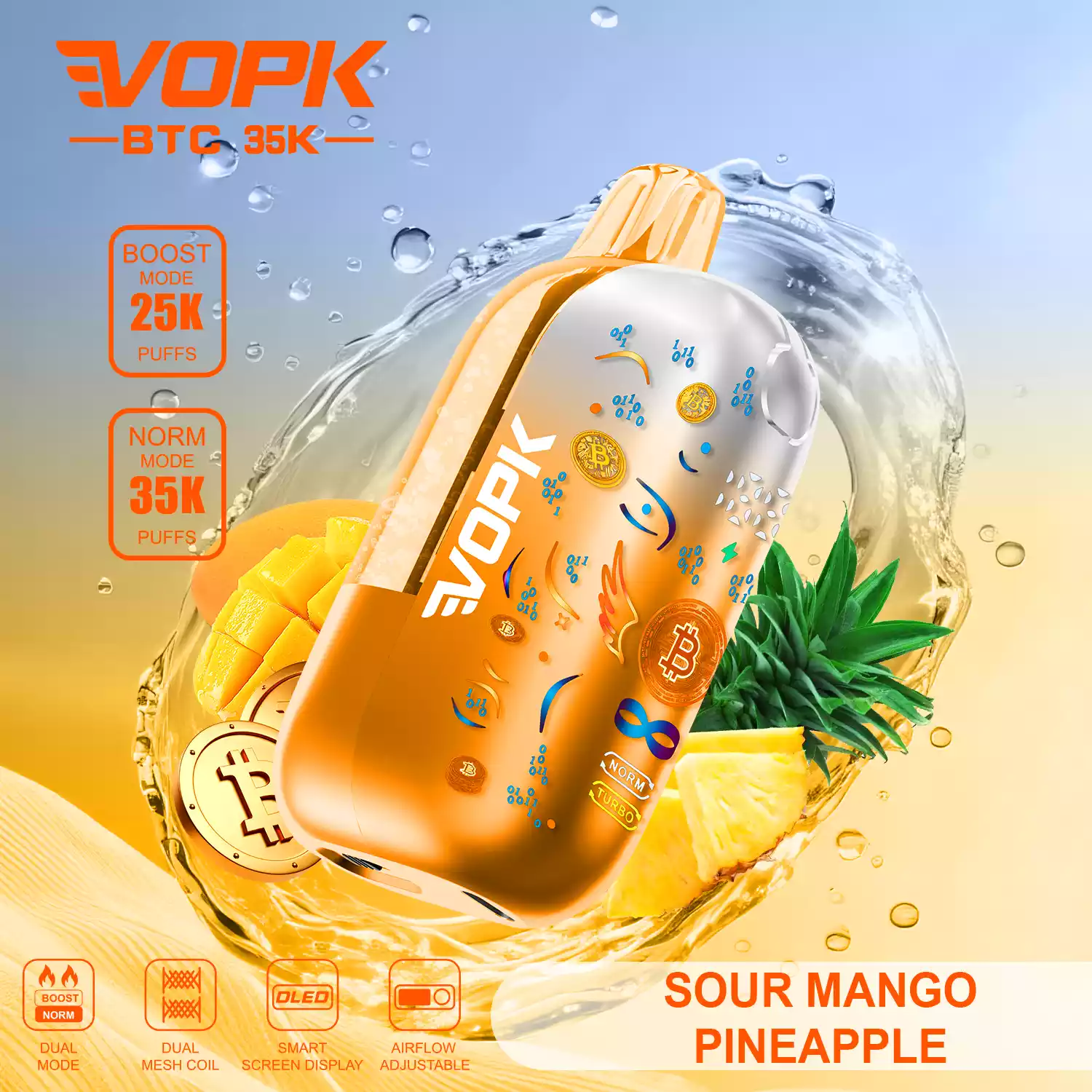 VOPK BTC 35000 Züge Einweg Vape Großhandel Mesh Coil Airflow einstellbar günstig kaufen – Bild 2