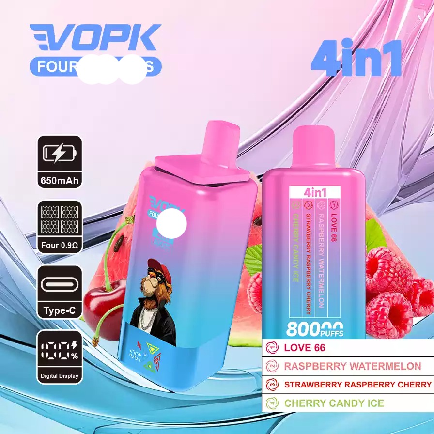 VOPK Four Tastes 80K Züge 4 in 1 Einweg Vape LED Display Großhandel Europa günstig kaufen – Bild 5